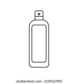 Frasco cosmético con líneas sobre fondo blanco