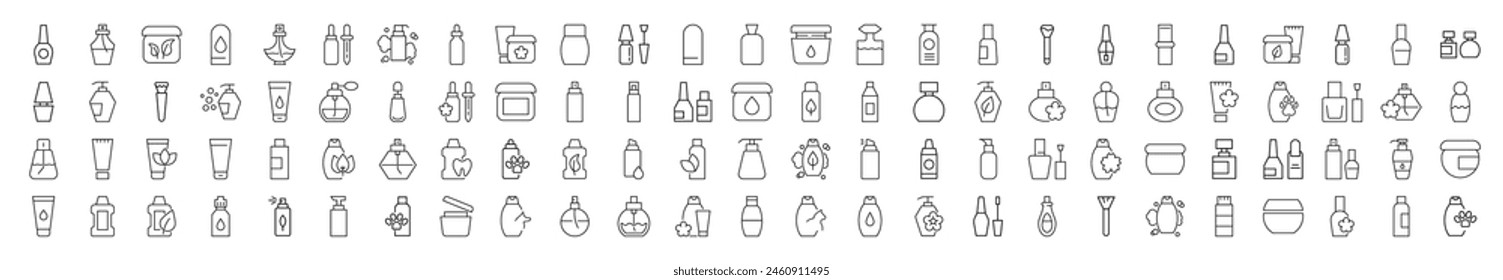 Cosmetic Bottle Modern Thin Icons. Perfect for design, infographics, web sites, apps