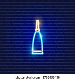 Cosmetic bottle neon icon. Beauty products neon banner design. Cosmetic concept vector Illustration.