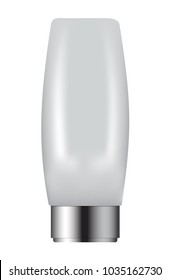 Cosmetic bottle on white background, realistic vector illustration