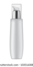 Cosmetic bottle on white background, realistic vector illustration