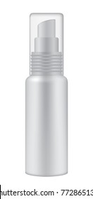 Cosmetic bottle on white background, realistic vector illustration