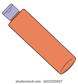 Kosmetische Flaschenverpackung. Shampoo, Seife, Tonic. Zeichnung einzeln auf weißem Hintergrund. Handgezeichnete bunte digitale Illustration. Aufkleber zum Drucken. Hohe Auflösung. Vektor EPS10 und IPG