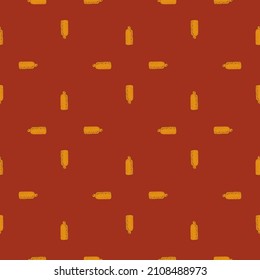 Cosmetic bottle seamless pattern. Background for spa. Repeated texture in doodle style for fabric, wrapping paper, wallpaper, tissue. Vector illustration.