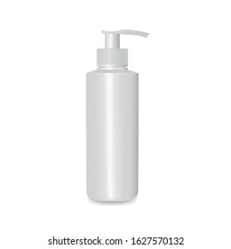 Cosmetic bottle of soap, cream, shampoo, gel, lotion with dispenser pump mockup. Cosmetic package template