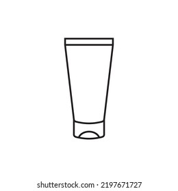 Icono vectorial de estilo de línea delgada del frasco cosmético.