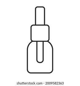 Icono del vector del frasco cosmético.Icono del vector de contorno aislado en botella cosmética de fondo blanco.