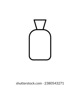 Cosmetic Bottle Vector Symbol for Advertisement. Suitable for books, stores, shops. Editable stroke in minimalistic outline style. Symbol for design 