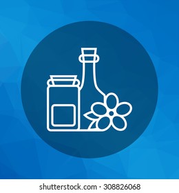 Cosmetic bottles icon