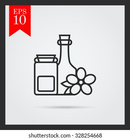 Cosmetic bottles icon