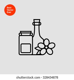 Cosmetic bottles icon