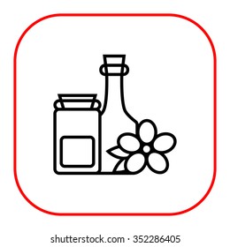 Cosmetic bottles icon