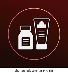 cosmetic bottles icon