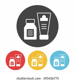 cosmetic bottles icon