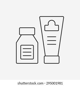 cosmetic bottles line icon