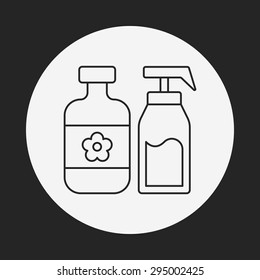 cosmetic bottles line icon