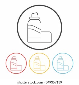 cosmetic bottles line icon