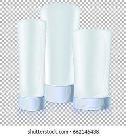 Cosmetic bottles mock up set, empty cosmetic packaging design. Blank no labels template for your design