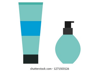 Cosmetic bottles for the skin.