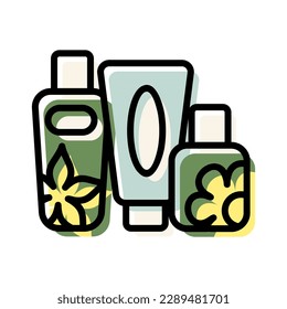 cosmetic bottles spa dan salon icon vector illustration