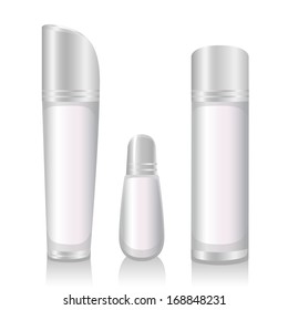 Cosmetic bottles. Vector.