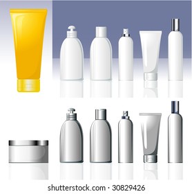 Cosmetic bottles. Vector.