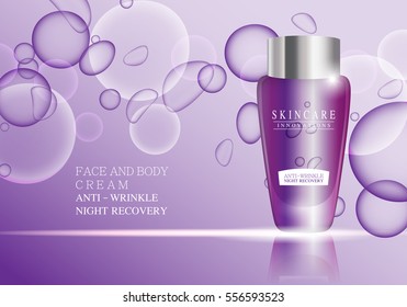 Cosmetic bottle,vector.Premium ads,translucent sprayer bottle.Isolated on bright background with liquid drip.Closeup color container and toner.Realistic 3D illustration for web site and poster