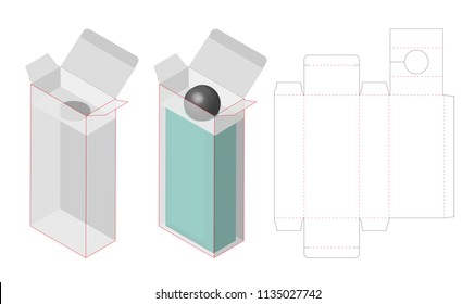 Cosmetic Box With Bottle Tube Neck Lock Dieline