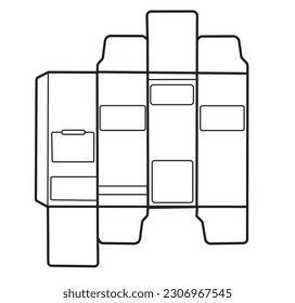 Cosmetic box design, Medical Package design template packaging creative box outline vector graphic design by illustration.