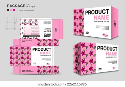 Cosmetic box design, Supplements box template, Package design template, 3d Box Packaging design, cosmetic label, medical label, soap label, packaging design vector, Package boxes mockup