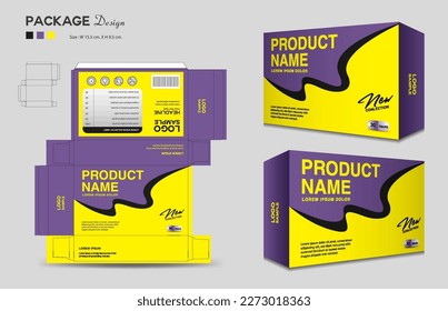 Cosmetic box design, Supplements box template, Package design template, 3d Box Packaging design, cosmetic label, medical label, soap label, packaging design vector, Package boxes mockup