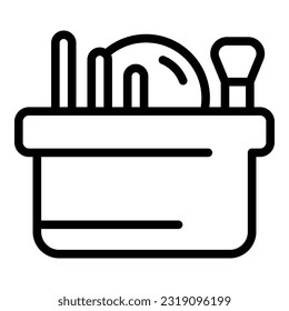 Cosmetic box icon outline vector. Makeup bag. Beauty case