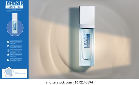 Cosmetic brand product with Evening Light.Realistic vector illustration.