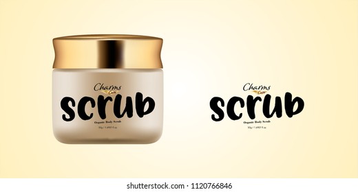 Cosmetic brand template. Vector packaging. Body care products. Oil, lotion, cream. Realistic bottle mock up set. Isolated pack on white background. scrub