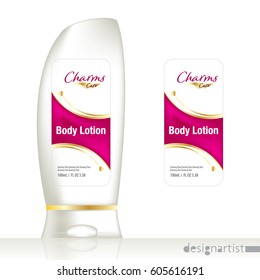 Cosmetic brand template. Vector packaging. Body care products. Oil, lotion or soap, shampoo, cream. Realistic bottle mock up set. Isolated pack on white background. body lotion