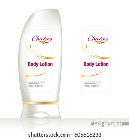 Cosmetic brand template. Vector packaging. Body care products. Oil, lotion or soap, shampoo, cream. Realistic bottle mock up set. Isolated pack on white background. body lotion