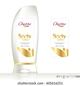Cosmetic brand template. Vector packaging. Body care products. Oil, lotion or soap, shampoo, cream. Realistic bottle mock up set. Isolated pack on white background. body lotion