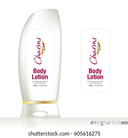Cosmetic brand template. Vector packaging. Body care products. Oil, lotion or soap, shampoo, cream. Realistic bottle mock up set. Isolated pack on white background. body lotion