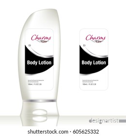 Cosmetic brand template. Vector packaging. Body care products. Oil, lotion or soap, shampoo, cream. Realistic bottle mock up set. Isolated pack on white background. body lotion