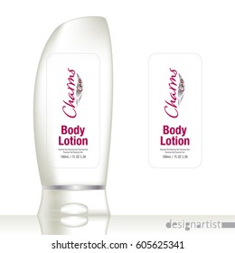 Cosmetic brand template. Vector packaging. Body care products. Oil, lotion or soap, shampoo, cream. Realistic bottle mock up set. Isolated pack on white background. body lotion