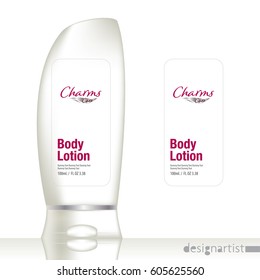 Cosmetic brand template. Vector packaging. Body care products. Oil, lotion or soap, shampoo, cream. Realistic bottle mock up set. Isolated pack on white background. body lotion