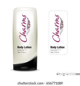 Cosmetic brand template. Vector packaging. Body care products. Oil, lotion or soap, shampoo, cream. Realistic bottle mock up set. Isolated pack on white background.