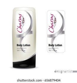 Cosmetic brand template. Vector packaging. Body care products. Oil, lotion or soap, shampoo, cream. Realistic bottle mock up