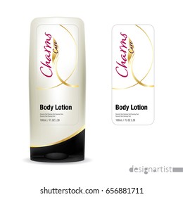 Cosmetic brand template. Vector packaging. Body care products. Oil, lotion or soap, shampoo, cream. Realistic bottle mock up