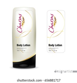 Cosmetic brand template. Vector packaging. Body care products. Oil, lotion or soap, shampoo, cream. Realistic bottle mock up