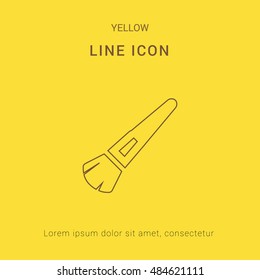 Cosmetic Brush Cute yellow thin line icon / logo Design