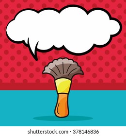 cosmetic brush doodle, speech bubble