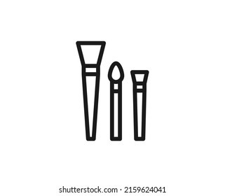 Cosmetic brush flat icon. Single high quality outline symbol for web design or mobile app.  Makeup thin line signs for design logo, visit card, etc. Outline pictogram EPS10