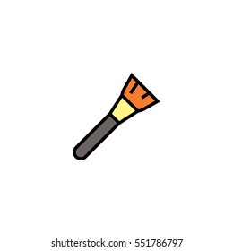 Cosmetic brush flat line icon
