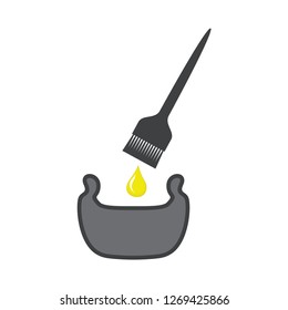 Cosmetic brush for hair coloring vector 